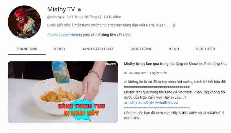 Kênh Youtube của MisThy